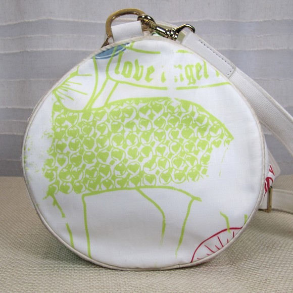 Very Rare L.A.M.B. LeSportsac Limited Edition Multi Icon Mega Barrel Bag w/Charm - Picture 8 of 16